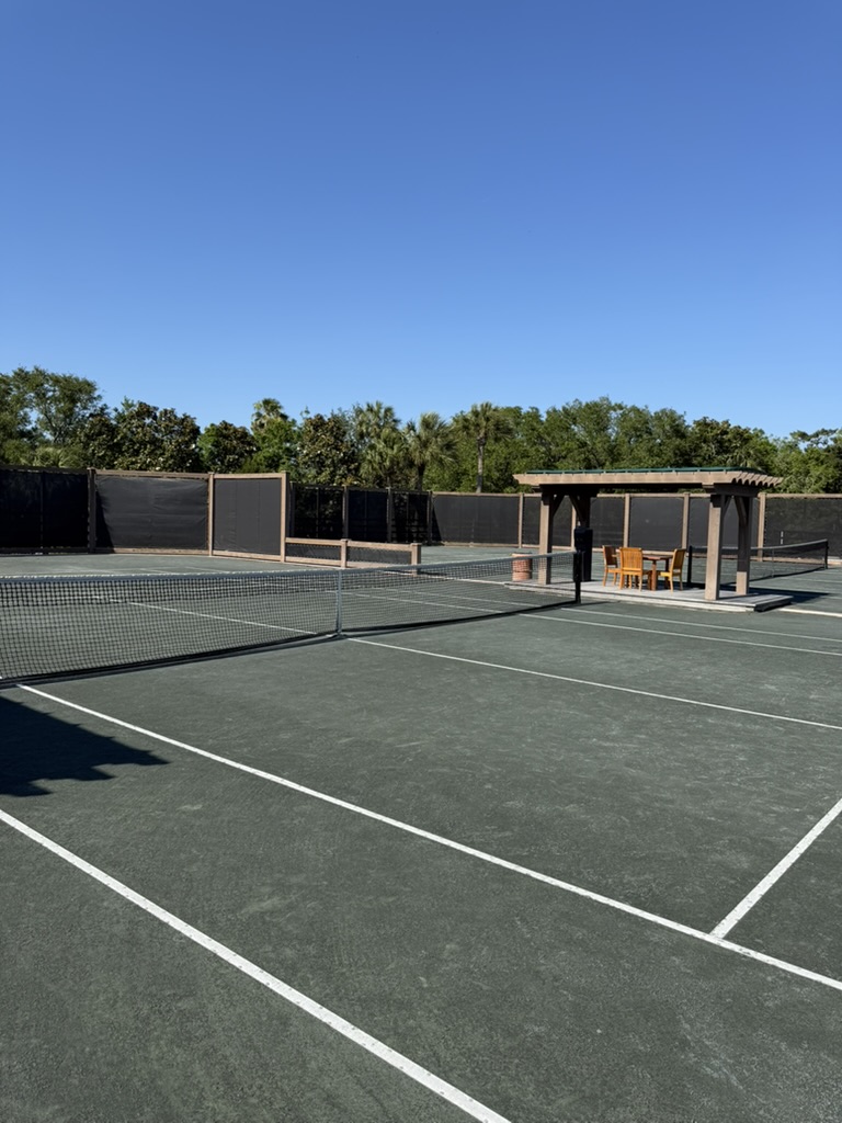 Clay tennis courts at Sea Island tennis center.