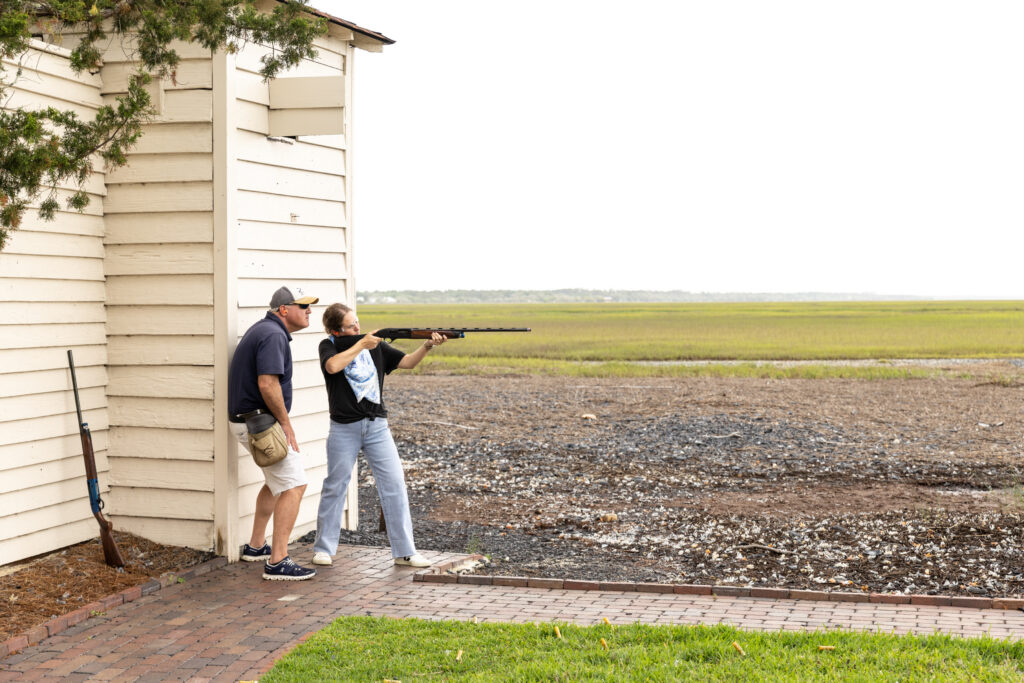 Shooting Club group clay target lesson at Sea Island Resort.